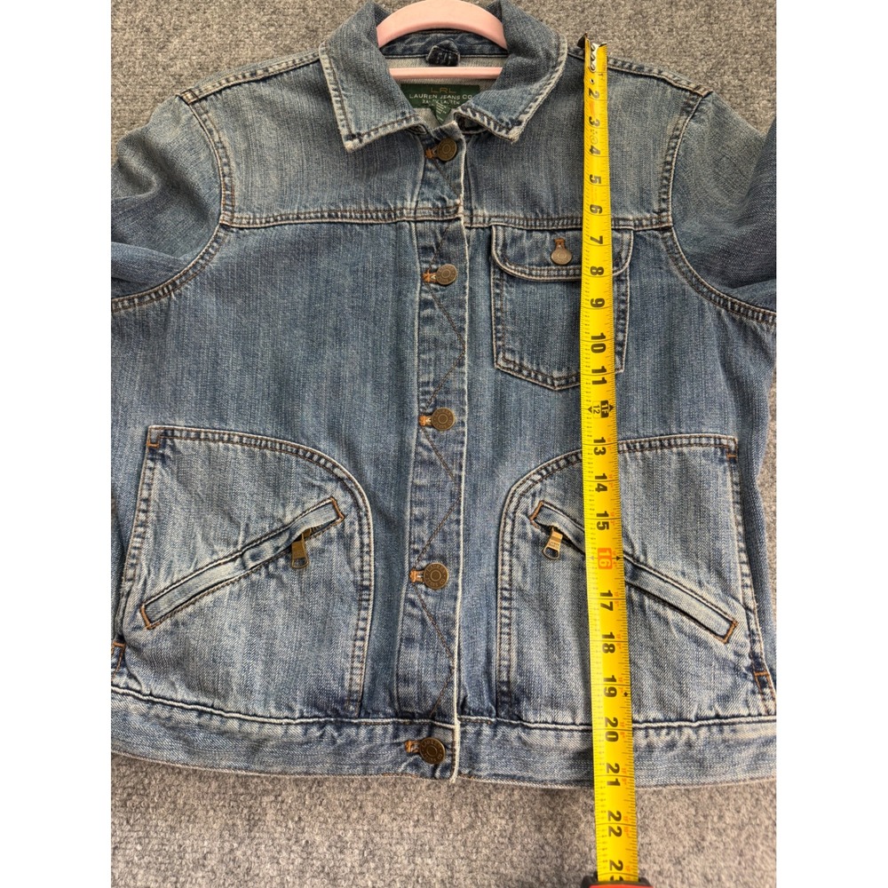 Lauren Jeans Co Ralph Lauren Denim 90's Y2K Trucker Jacket  Womens Size M - Picture 5 of 11